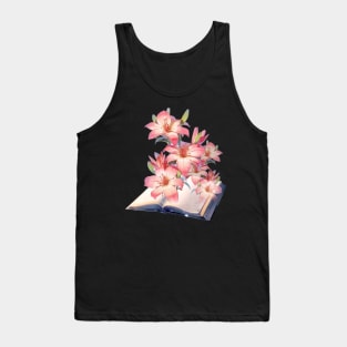 Book Of Flower, Flower Book, Flower And Book Tank Top
